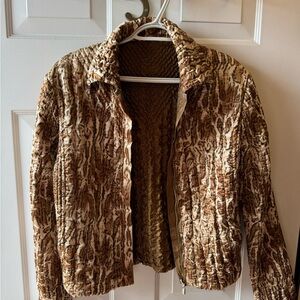 Brown Textured Women's Jacket